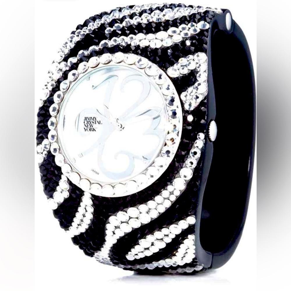 🖤🩶Jimmy Crystal New York Watch with Swarovski Elements NEEDS NEW BATTERY🖤🩶
